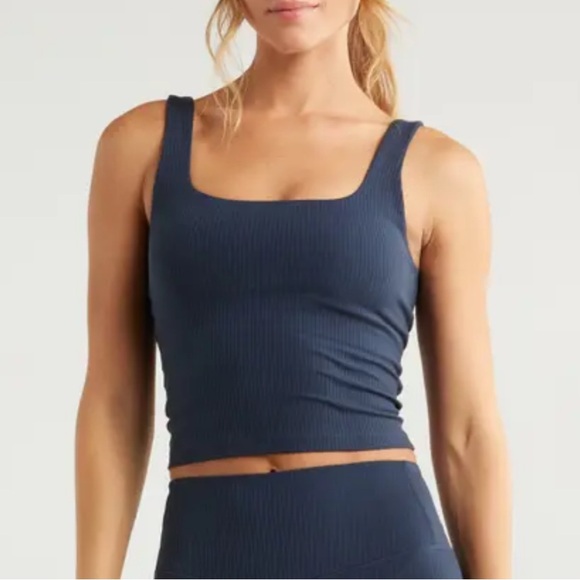 Zella Ribbed Crop Tank Top - Picture 1 of 5